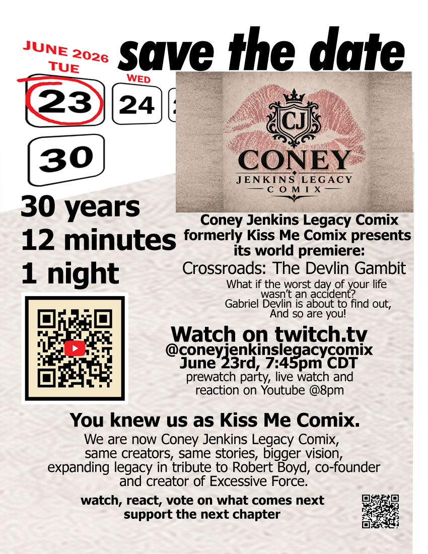 Coney Jenkins Legacy Comix World Premiere June 23rd Save the Date Flyer
